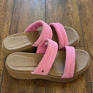 REEF Pink Suede Platform Sandals